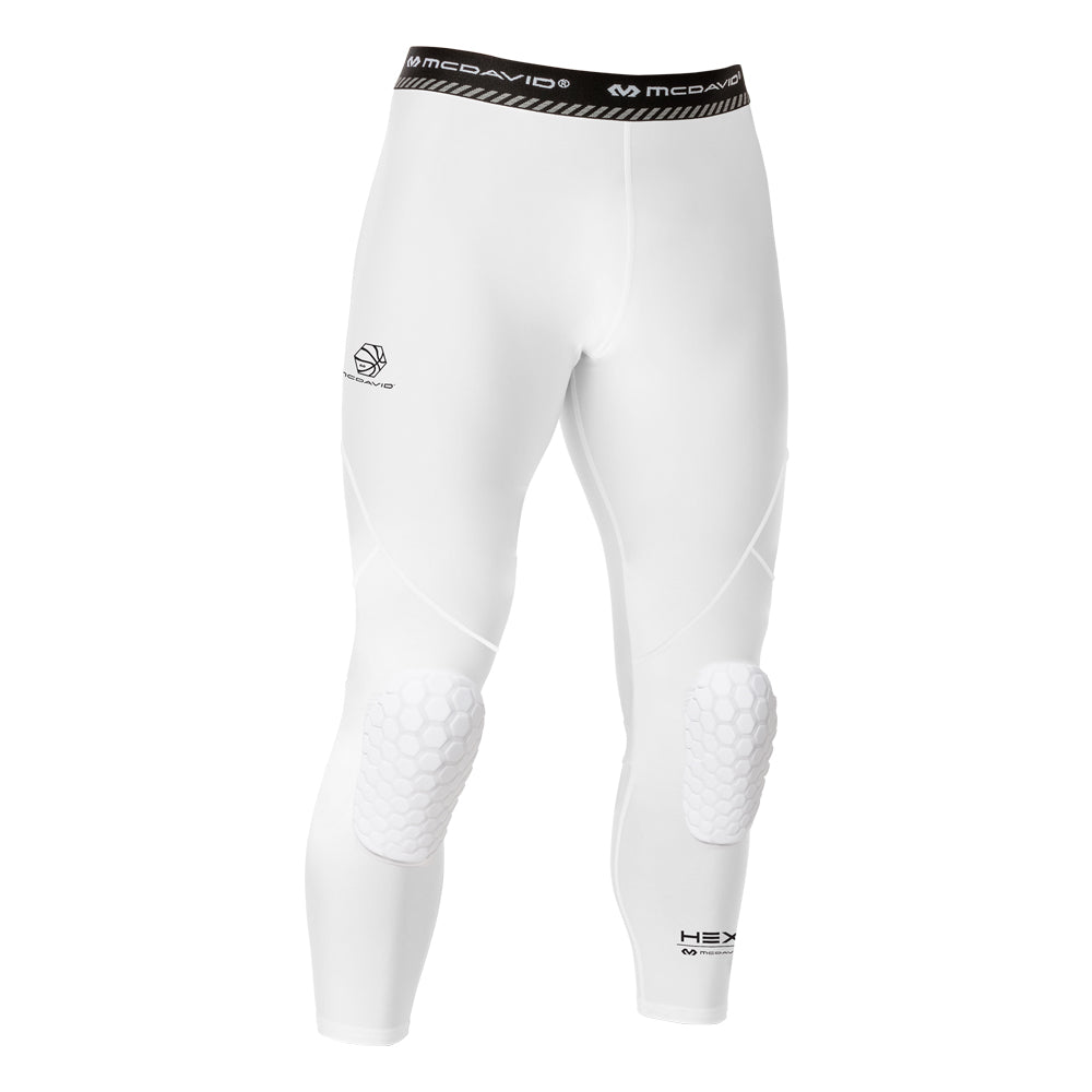 McDavid Hex Basketball 3 4 Tight with Hip Tailbone Pads White S