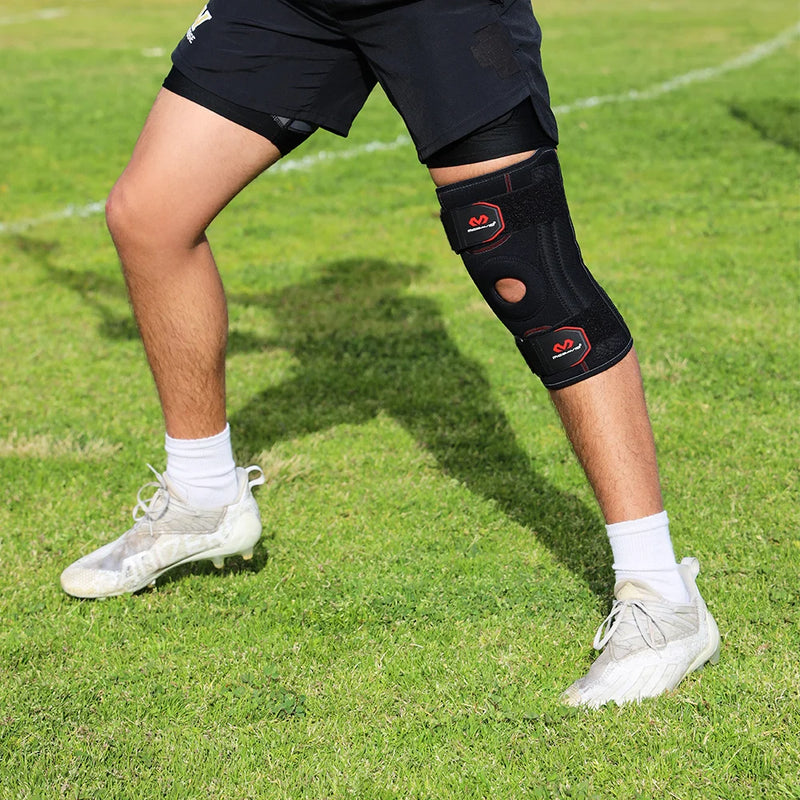 Lacrosse Player Wearing McDavid Knee Support with Stays