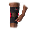 McDavid NRG Knee Over Wrap with Stays with Spring Hinges - On Model - Tightening Bottom Knee Wrap for Ideal Fit