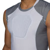 McDavid HEX® Sternum Shirt - White/Grey - On Model - Detail View of HEX® Padding