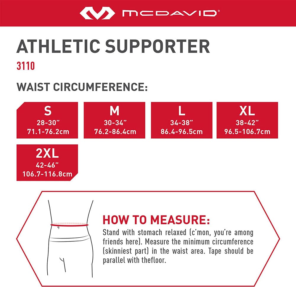 McDavid Athletic Supporter - 2-Pack - White - XL