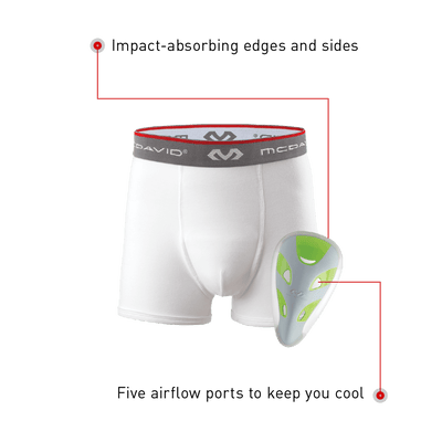 McDavid Peewee and Youth Performance Brief with Flex Cup White