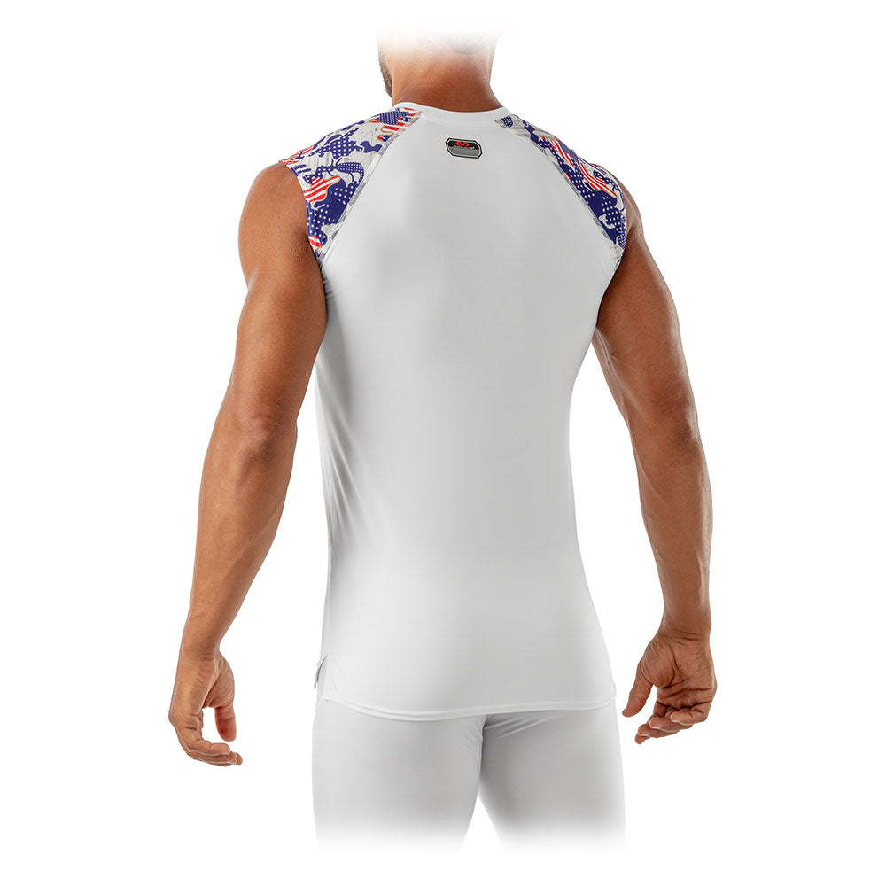 McDavid Sport Compression Shirt With Short Sleeves, White, Adult Small 