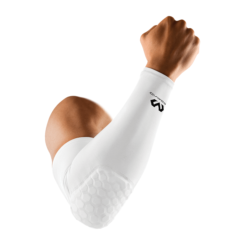 GAMEPATCH Padded Basketball Compression Arm Sleeve - White